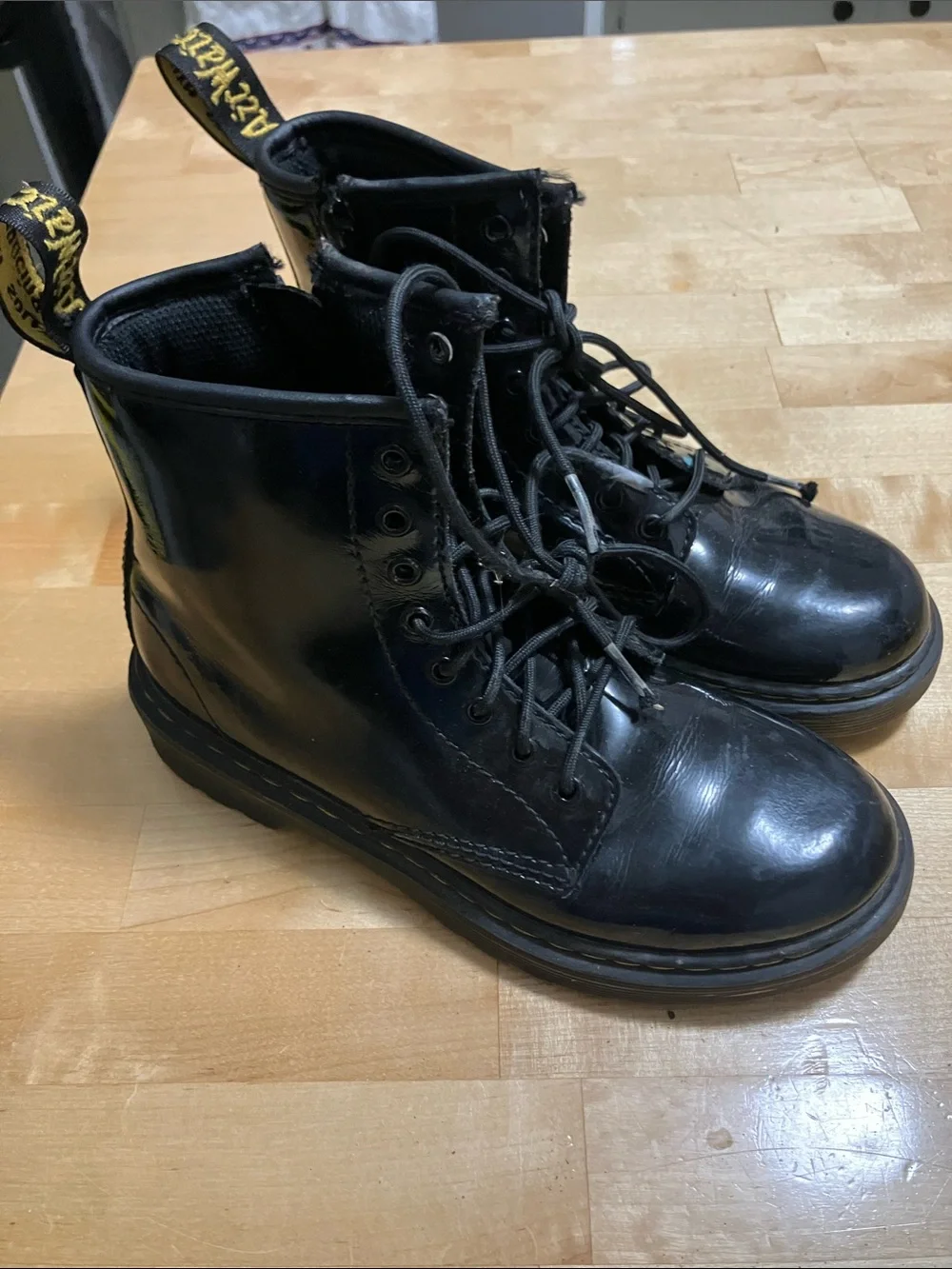 Dr. Martens Black High-Top Lace-Up Kids Boots